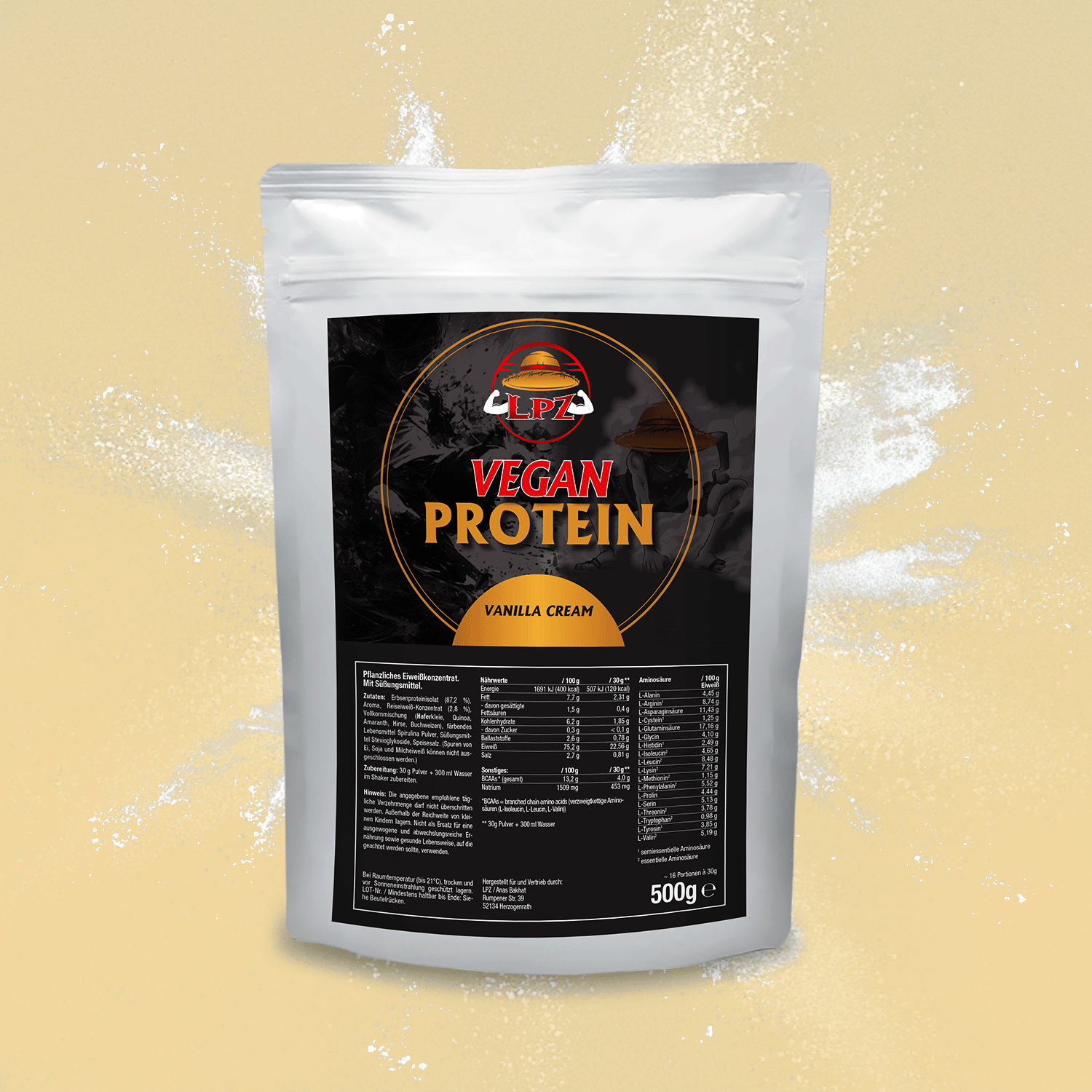 LPT Vegan Protein - Vanilla Cream - 500g